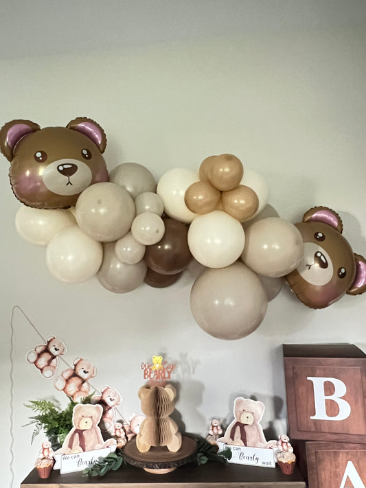 Teddy Bear Balloon Garland, Bear Baby Shower Balloon Garland, Bear Birthday Balloon Garland, We Can Bearly Wait Baby Shower