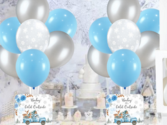 Baby It's Cold Outside Balloon Centerpieces, Baby It's Cold Outside Baby Shower for Boys, Woodland Winter Baby Shower