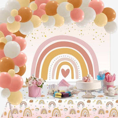 Boho Rainbow Backdrop ,  Boho Baby Shower Backdrop, Baby Shower, Birthday Boho Backdrop, Rainbow Party Backdrop, Photo Prop, Boho Backdrop