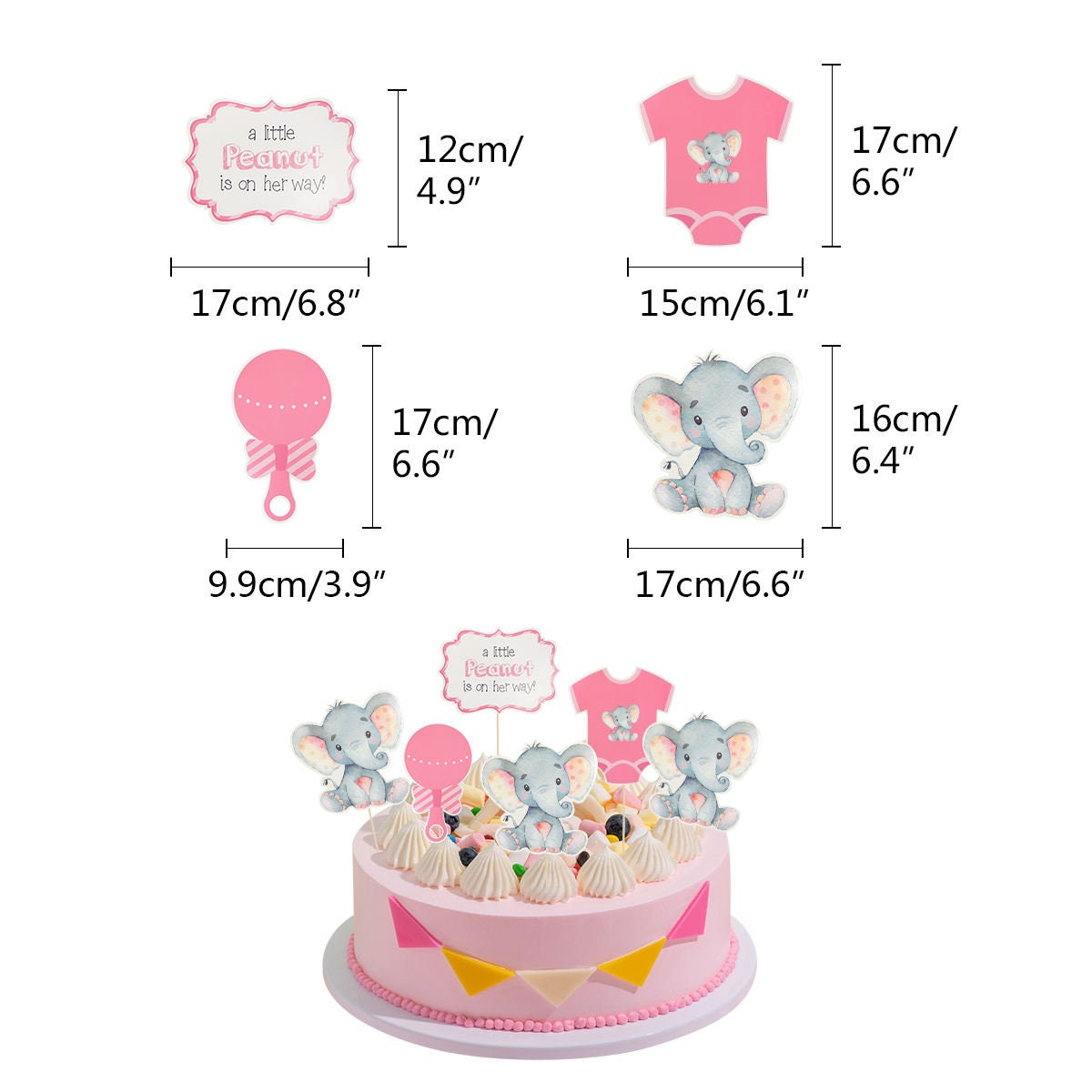 Elephant Baby Shower in Pink and Gray Party Kit, Elephant Baby Shower for Girl Complete Kit, Boy Baby Shower in Pink and Gray