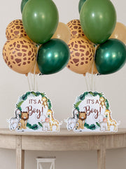 Safari Baby Shower Balloon Centerpiece Set, Safari Animals Baby Shower Balloon Bouquet Set, Baby Shower Decorations, Jungle Centerpiece