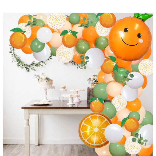 Little Cutie Balloon Garland, Little Cutie Baby Shower, Little Cutie, Baby Shower Balloon Garland, Citrus Birthday Balloons, Balloon Arch