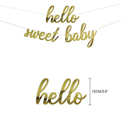 Pink and Gold Baby Shower Balloon Garland, Hello Sweet Baby Decorations, Pink and Gold Balloon Garland, Hello Sweet Baby Banner